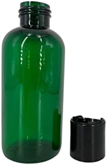 4 גרם בקבוקי פלסטיק בוסטון ירוקים -12 חבילה לבקבוק ריק ניתן למילוי מחדש - BPA בחינם - שמנים אתרים - ארומתרפיה | כובע דיסק של